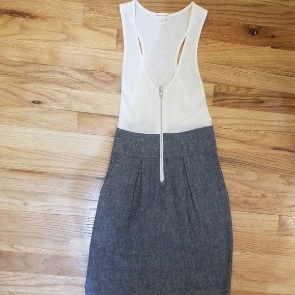 Silence + Noise Urban Outfitters White Grey Gray Mixed Media Sleeveless Dress - Picture 5 of 8